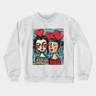 Lesbian Couple 2024 Valentines Day Drawing Crewneck Sweatshirt